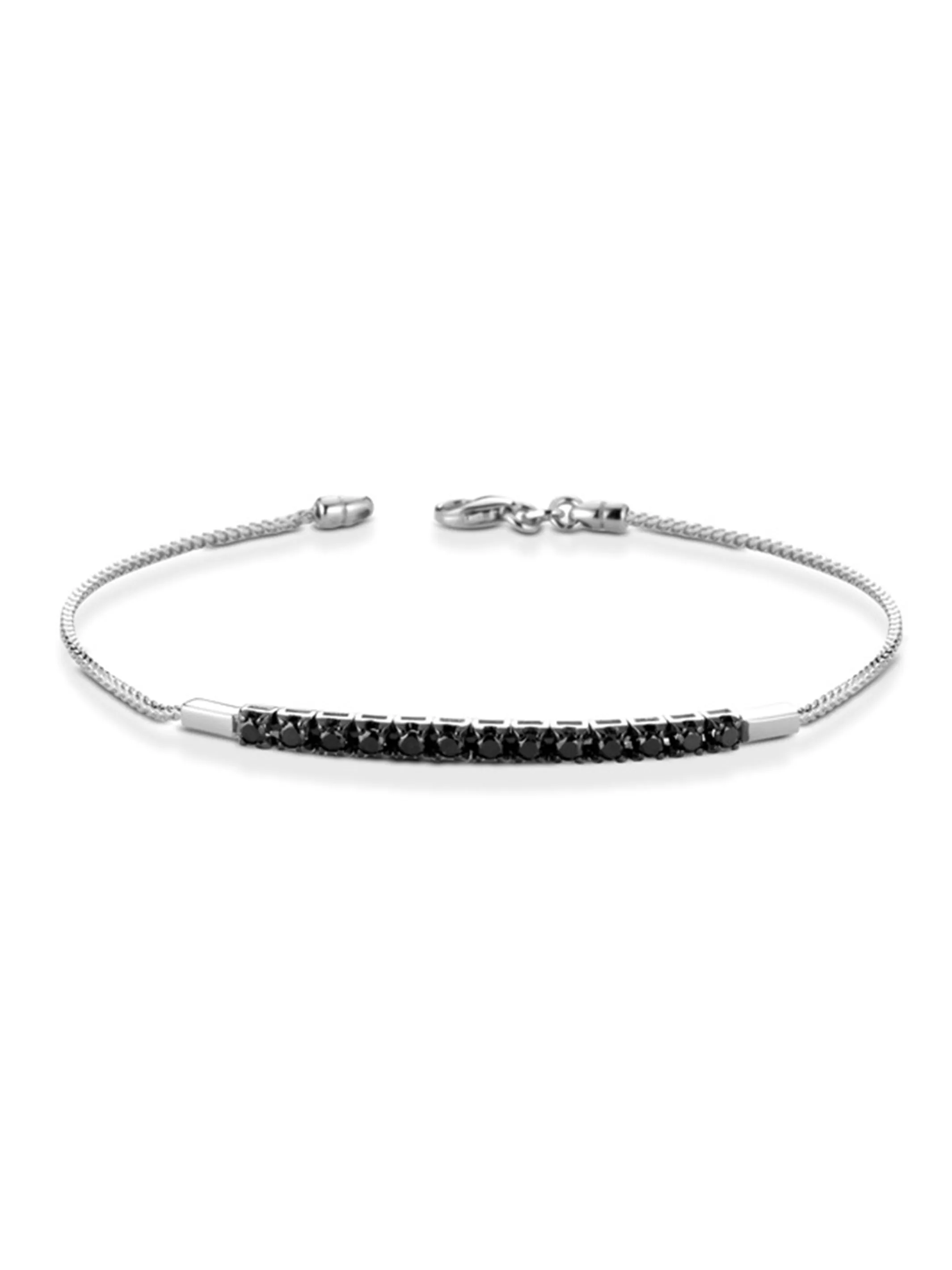 Bracciale Mezzo Tennis in Oro bianco e Diamanti BRUOMO NERO