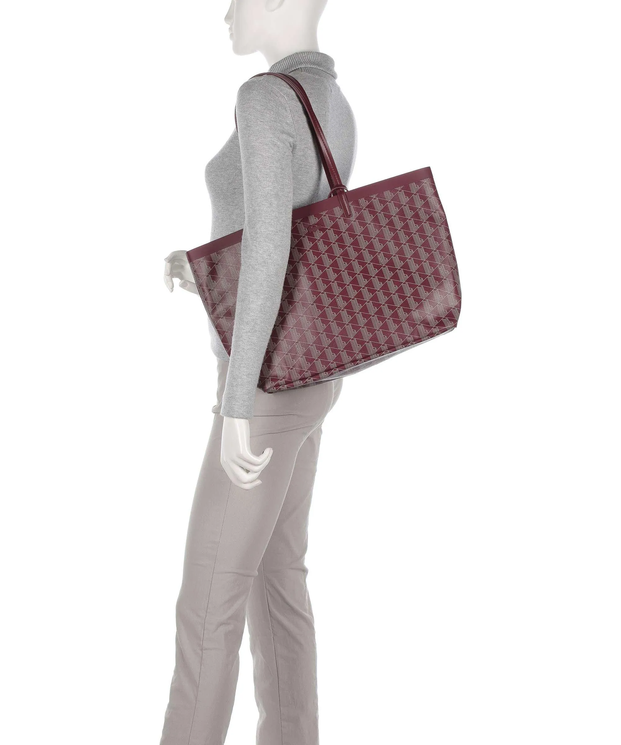  Lacoste Zely Borsa shopper cotone riciclato rosso scuro  