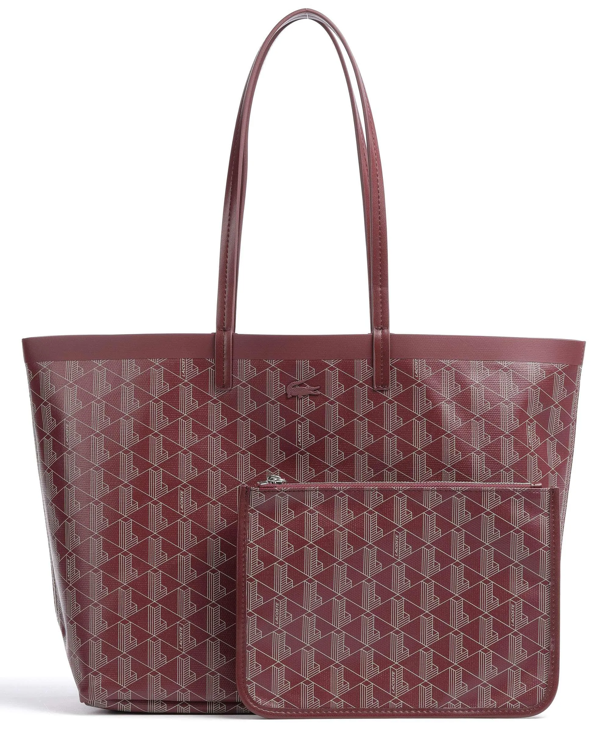  Lacoste Zely Borsa shopper cotone riciclato rosso scuro  