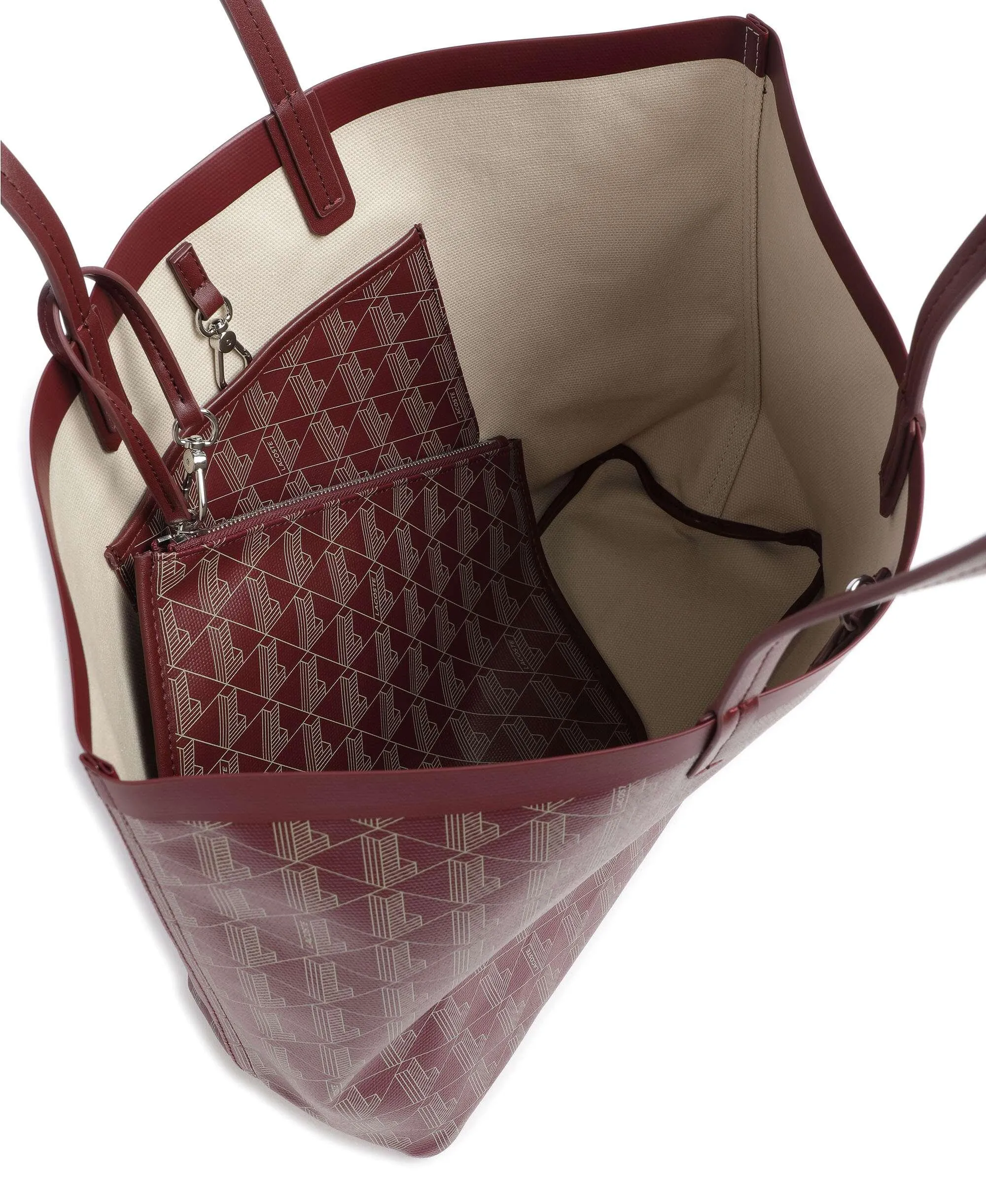  Lacoste Zely Borsa shopper cotone riciclato rosso scuro  