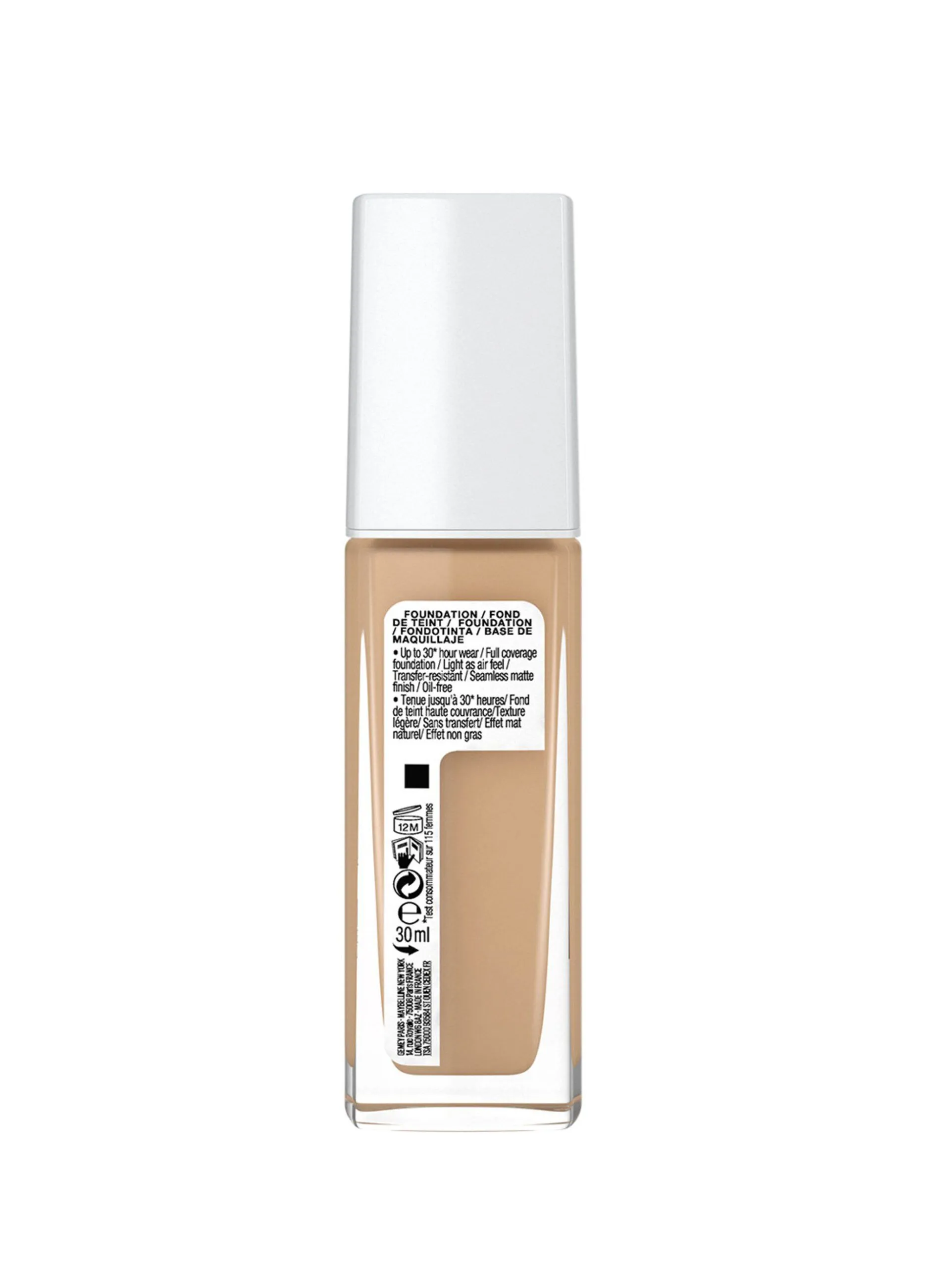 MAYBELLINE  Maybelline New York Fondotinta Liquido SuperStay 30H Active Wear, Alta coprenza e lunghissima tenuta senza effetto m